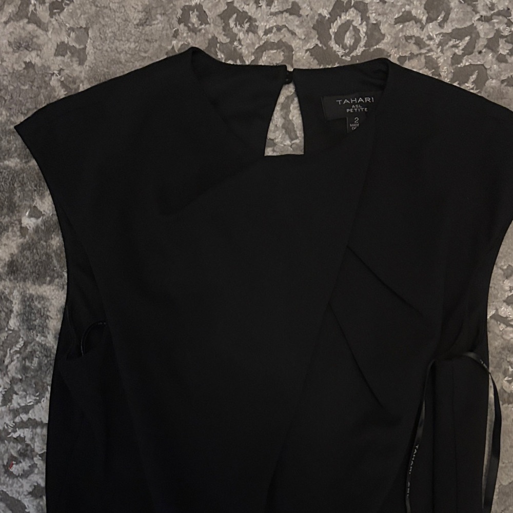 Tahari Asymmetrical Black Jumpsuit